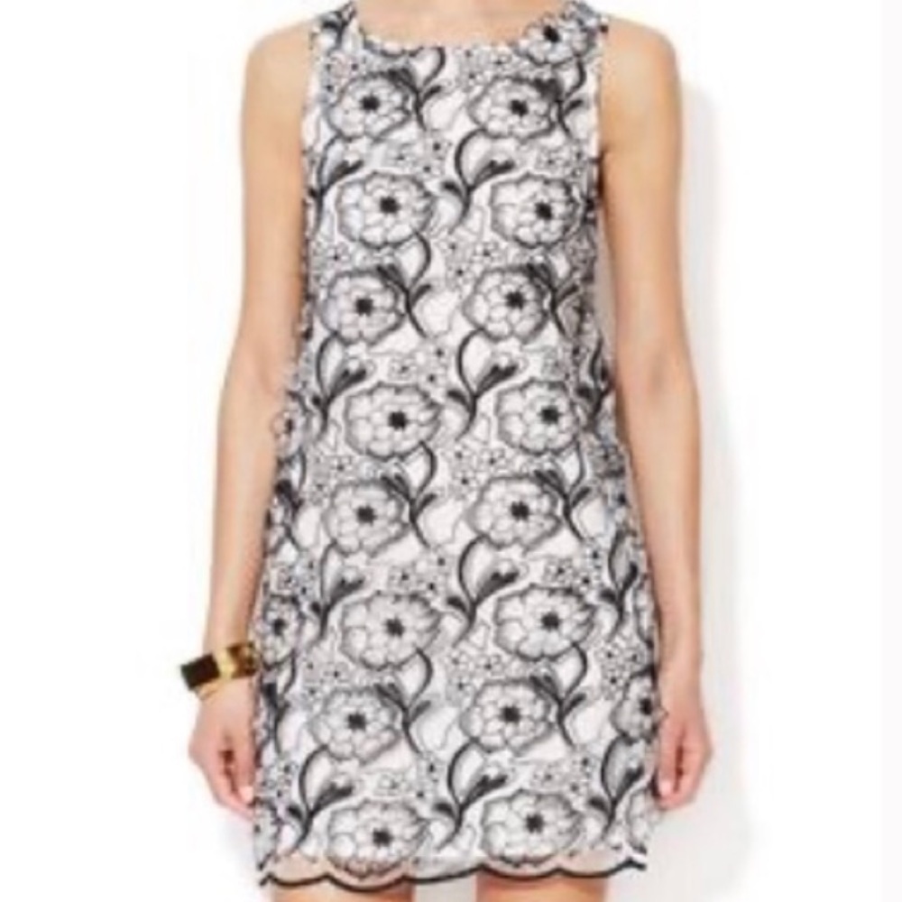Anthropologie Erin by Erin Fetherston Black and White Peony Dress - Size 8